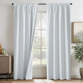 White 100% Blackout Curtains for Bedroom Living Room (2 Count)