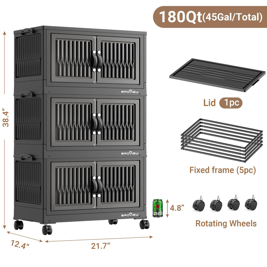 180Qt Stackable Storage Bins with Lid (3 Count)