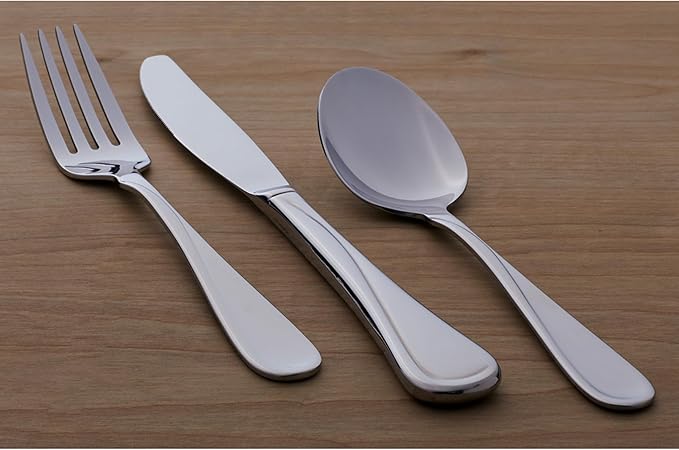 Oneida Silverware Set For 4, Flight 20-Piece Everyday Flatware Set, Service For 4, 18/0 Stainless Steel, Swirl, Mirror Finish, Dishwasher Safe, Knives Spoons and Forks Set, Dining (Silver, 20 Pieces)