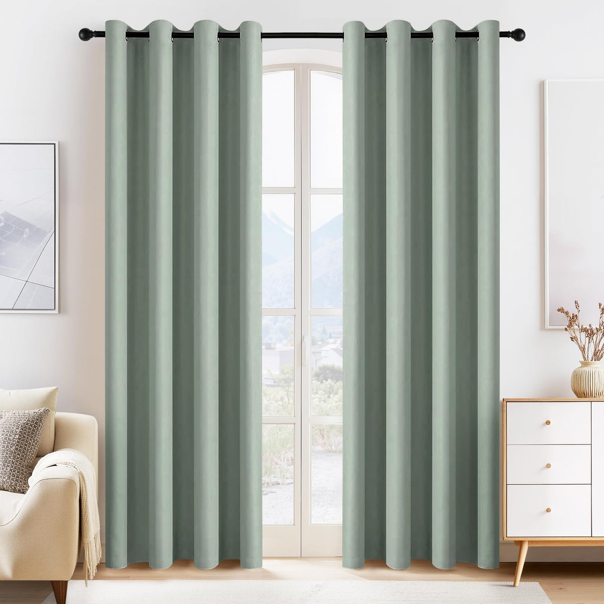 Sage Green Curtains (2 Count)