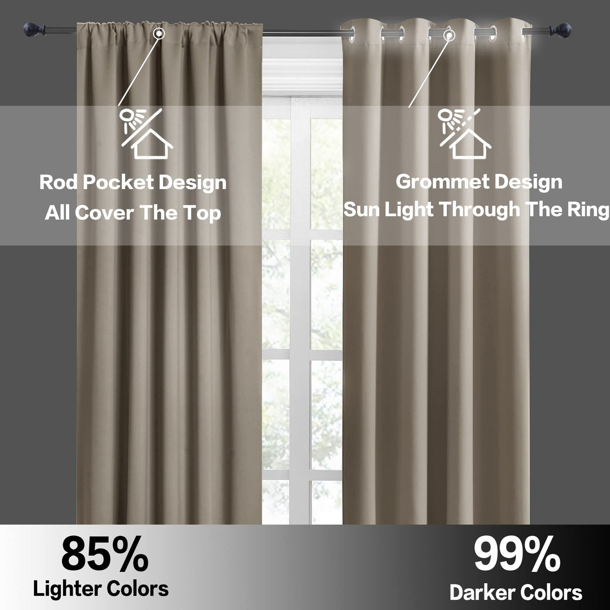 Small Window Curtains 45 inches Length for Kitchen Cafe Bathroom