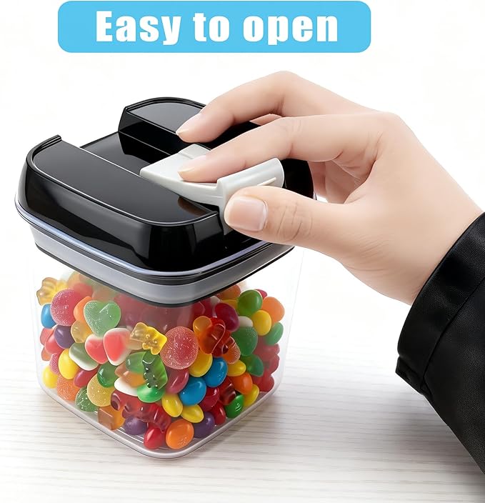 5-Piece Airtight Food Storage Containers Set with Lids, BPA-Free Plastic Kitchen & Pantry Organization Canisters for Cereal, Pasta, Snacks, Flour, Sugar & Dry Foods