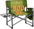 Timber Ridge XXL Upgraded Oversized Directors Chairs with Foldable Side Table, Detachable Side Pocket, Heavy Duty Folding Camping Chair up to 600 Lbs Weight Capacity (Green) Ideal Gift