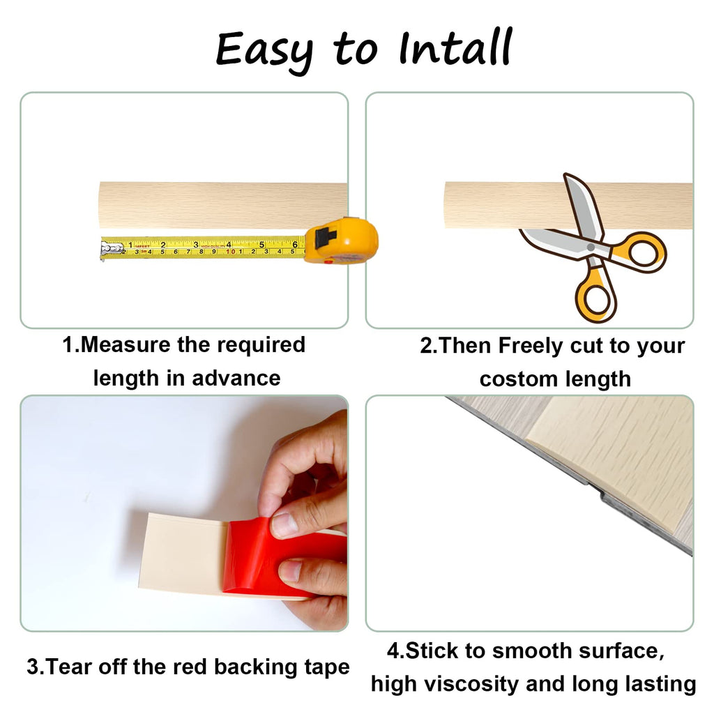 Floor Transition Strip & Self Adhesive Floor Vinyl Floor Edge Trim Laminate Floor Gap Covering Joining Strip (118 Foot)