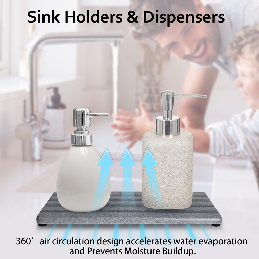 Diatomite Soap Dish Holder Water Absorbing Stone Tray Bathroom Countertop