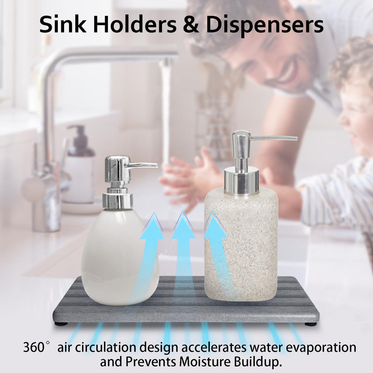 Diatomite Soap Dish Holder Water Absorbing Stone Tray Bathroom Countertop