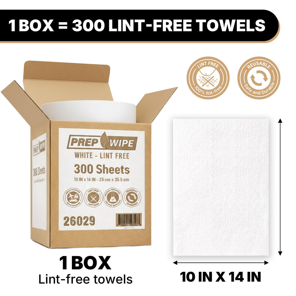 26029 Prep Wipe WHITE Lint Free Cleaning Towels Pack of 300 Sheets (300 Count)