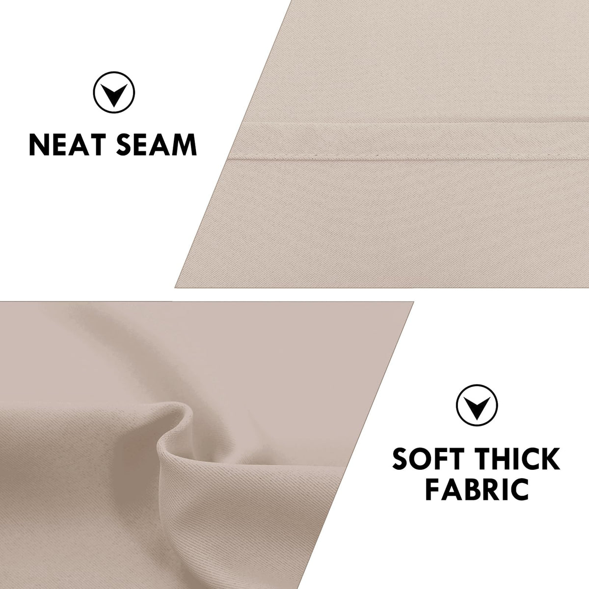 Blackout Curtains for Bedroom Living Room 38 x 54 Inch Long Camel (2 Count)
