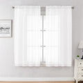 White Sheer Curtains 45 Inch Long 2 Panels