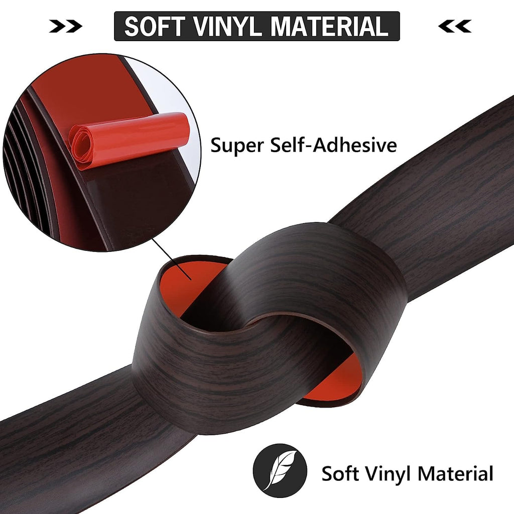 20Ft Floor Transition Strip Self Adhesive Vinyl Cover Floor Strip Flat Divider Transition Strip Wood Grain Design for Laminate Floor Gaps and Doorway Transitions
