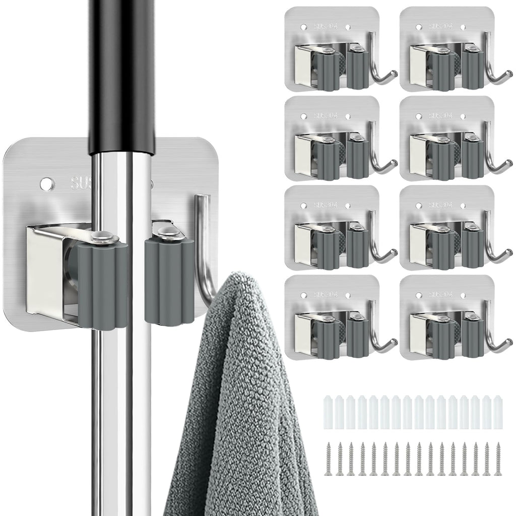 8 Pack Broom Holder Wall Mount (8 Count)