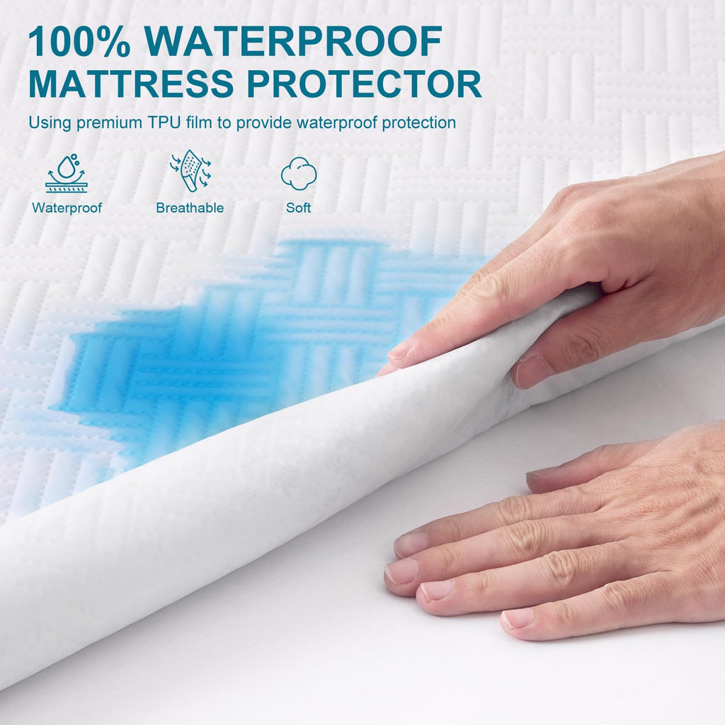 Waterproof King Size Mattress Protector with Deep Pockets