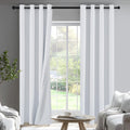 White Total Blackout Curtains 84 inch Length 2 Panels Set