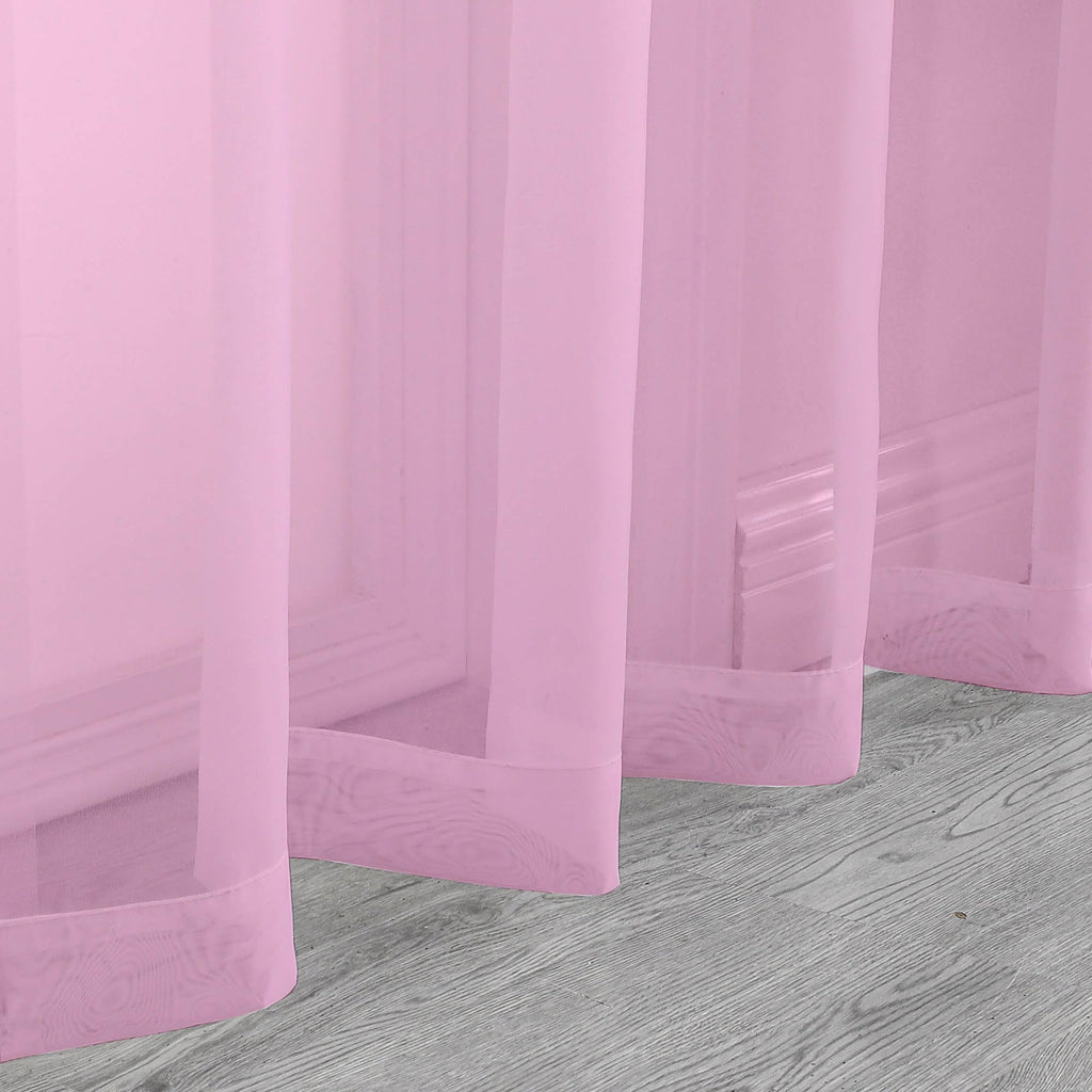 Pink Sheer Curtains 45 Inch Long 2 Panels (2 Count)