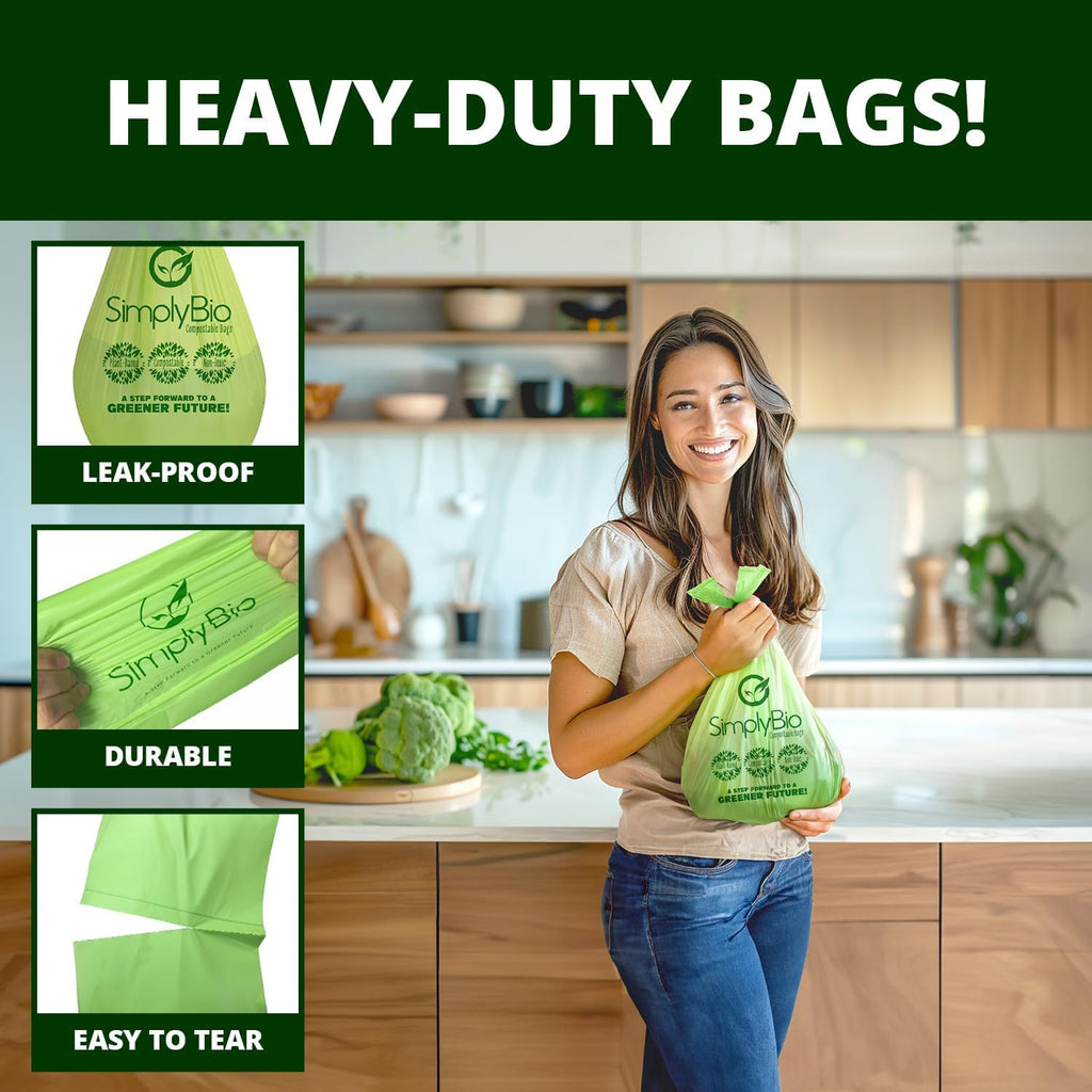 3 Gallon Compostable Trash Bags (80 Count)