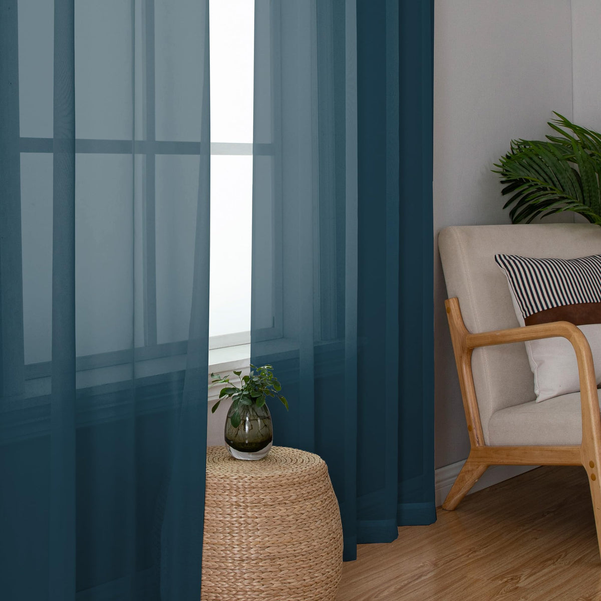 Sheer Curtains 63 Inch Length 2 Panels (2 Count)