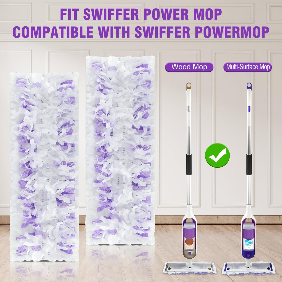 80 Pack Disposable Power Mop Refills for Swiffer Power Mop (80 Count)