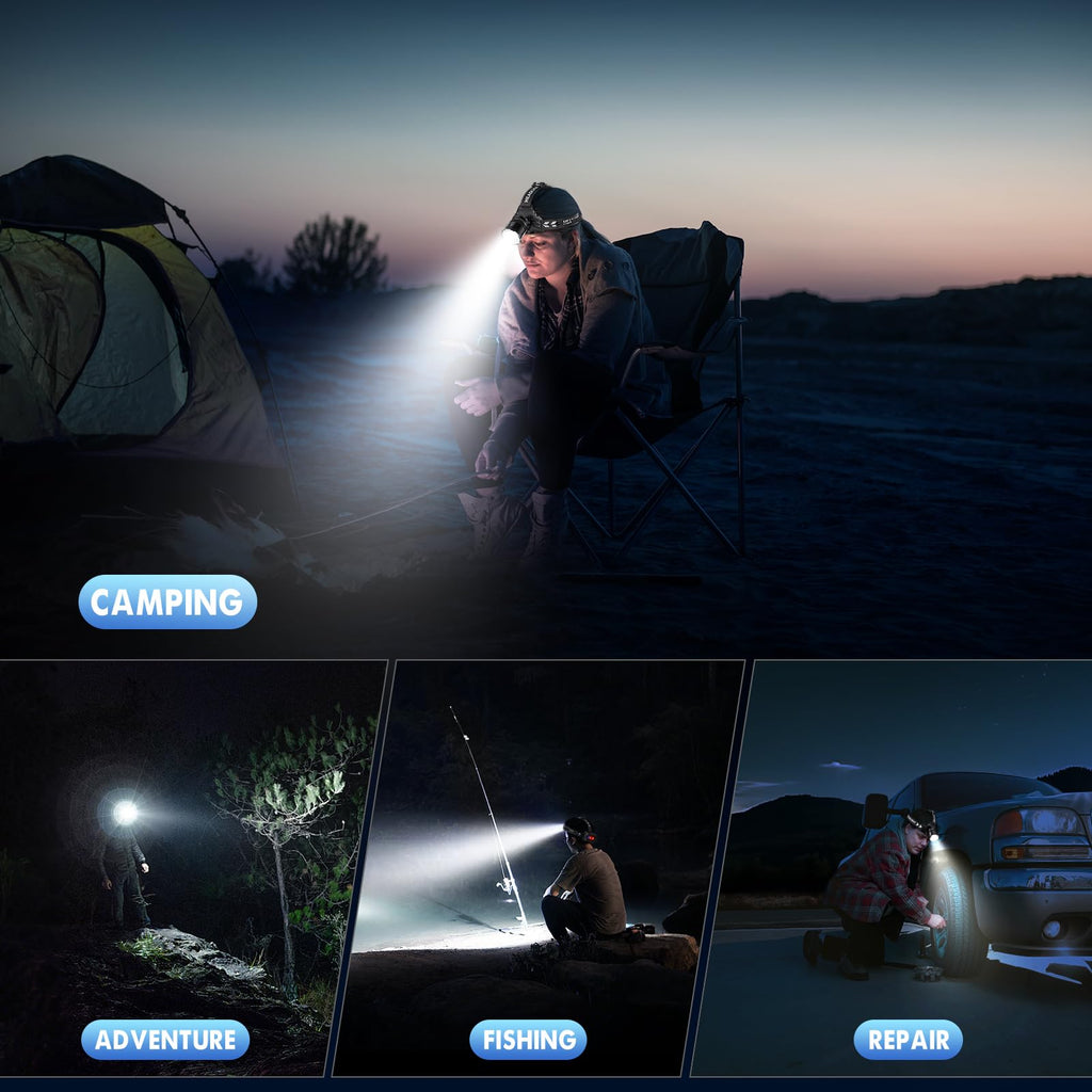 OMALIGHT Rechargeable LED Headlamp | USB-C, Adjustable, IPX7