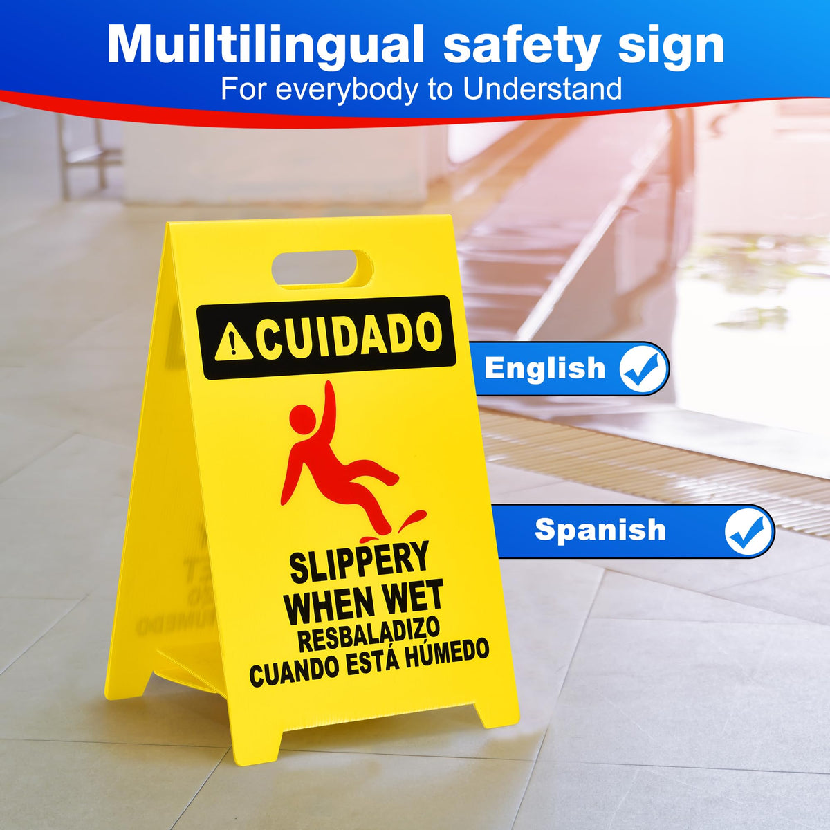 MATTHEW CLEANING 19'' Industrial Wet Floor Sign 12 Pack 2
