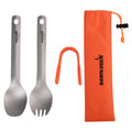 DAWN DEER 3-in-1 Titanium Camping Spoon and Spork Set, 6.3-Inch