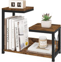 ELITEROO Desktop Shelf Organizer, 3 Tier Office Shelves, Wood Desk Organizers Storage Rack and Freestanding Display Shelf for Office, Dormitory, Home, Rustic Brown