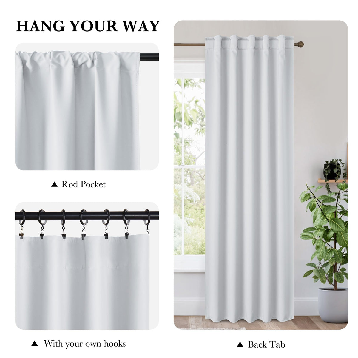 100% Blackout Short Curtains for Small Window (2 Count)