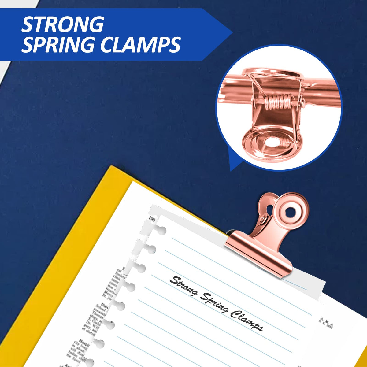 30 Pack Small Rose Gold Bull Clips (30 Count)