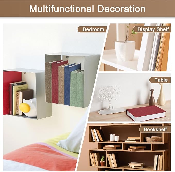 uxcell Decorative Books, 9.8 x 7.3 Linen Fake Books for Decoration Faux Decor Book for Modern Aesthetic Home Office Coffee Table Shelf Desktop Display, Light Brown