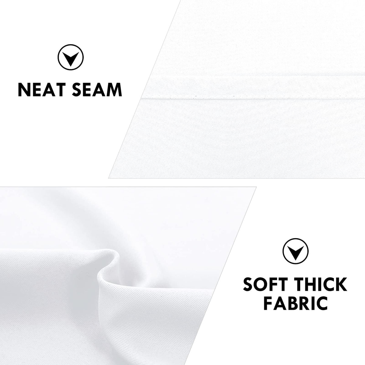 White Short Curtains 36 inches Long for Kitchen RV Bunk 2 Panels (2 Count)