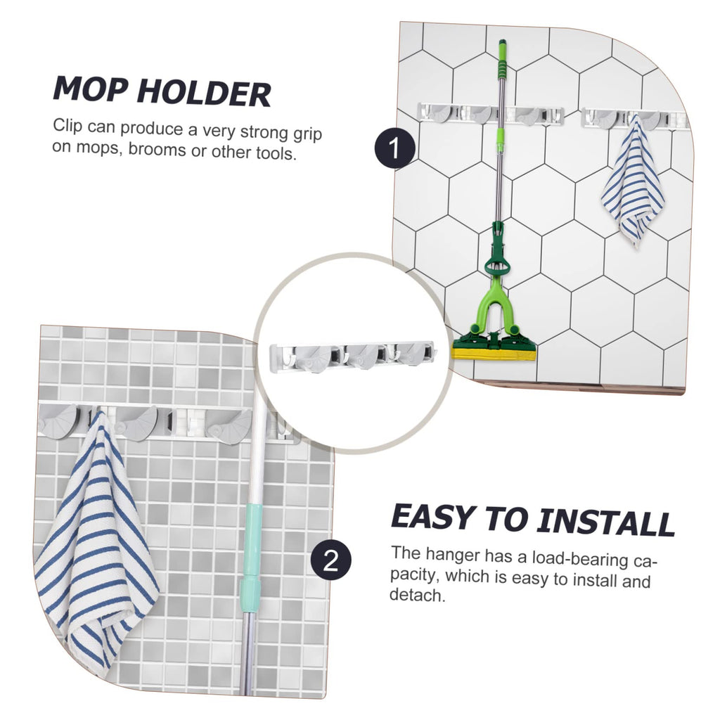 Aluminum Mop Hook Broom Organizer Wall Mount Broom Gripper for Garden Kitchen
