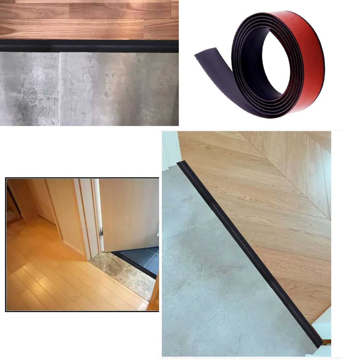 Floor Transition Strip & Self Adhesive Floor Vinyl Floor Edge Trim Laminate Floor Gap Covering Joining Strip (3.28 Foot)