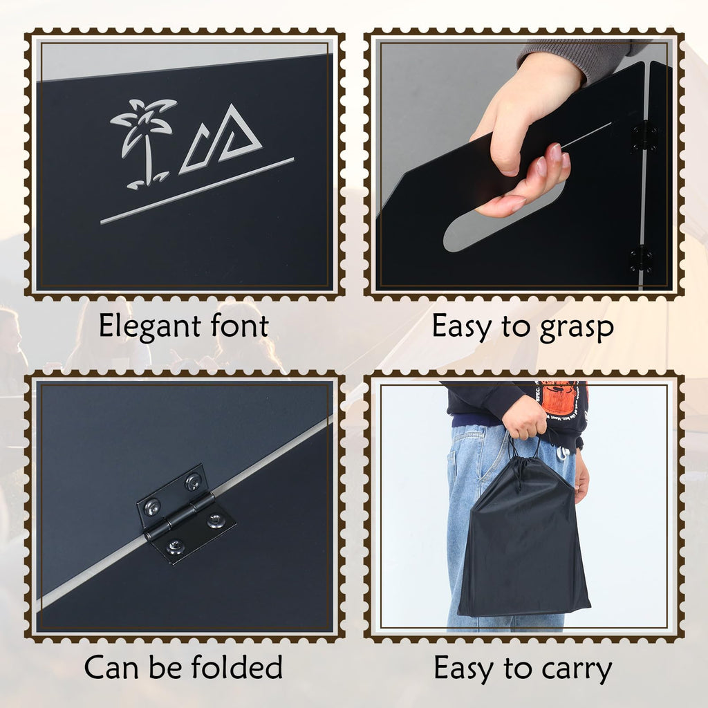 KOYILTD 4 Plates Campe Stove Windscreen Folde Wind Blocker with Storage Bag