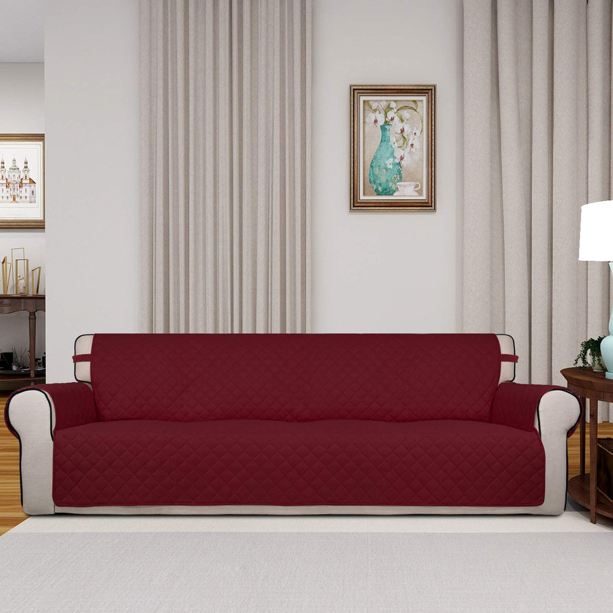Reversible Quilted Couch Covers for Dogs Sofa Cover 4 Seater 88"