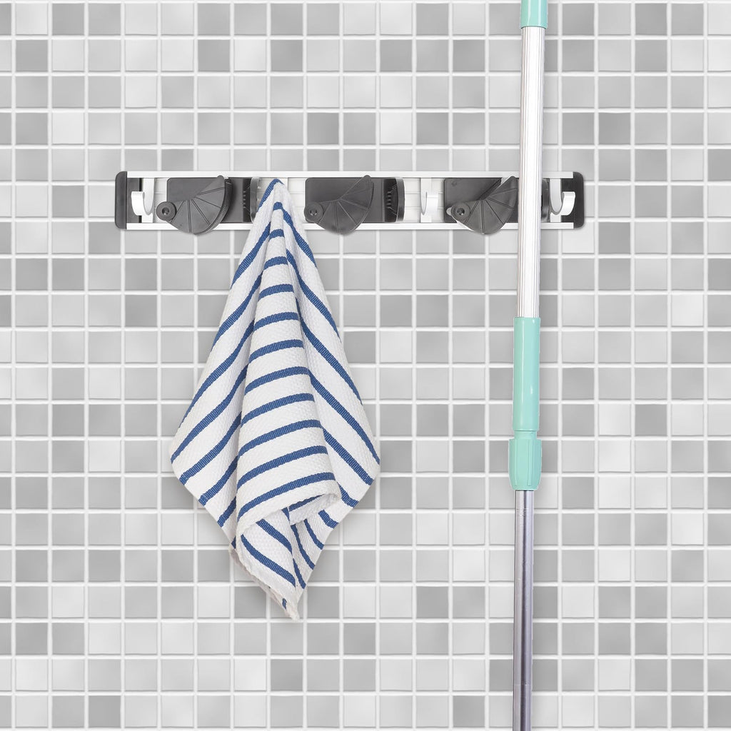 Nail free Mop Hanging Hook and Broom Rack