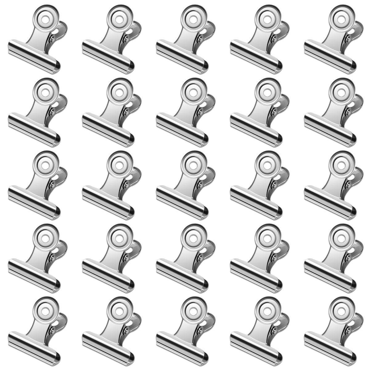 30 Pack Small Bull Clips 0.87 Inch Mini Metal Hinge Clips Binder Paper Hinge Clip for Office (30 Count)