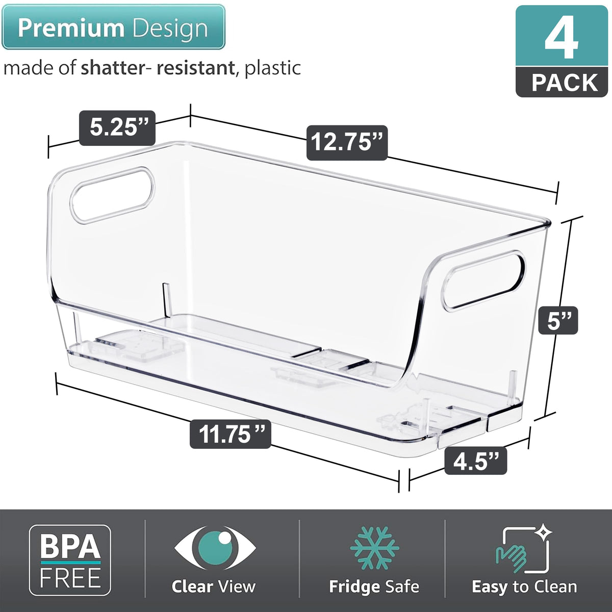 Clear Pantry Storage Containers (4 Count)