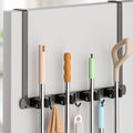 Broom Holder Over The Door with Hooks