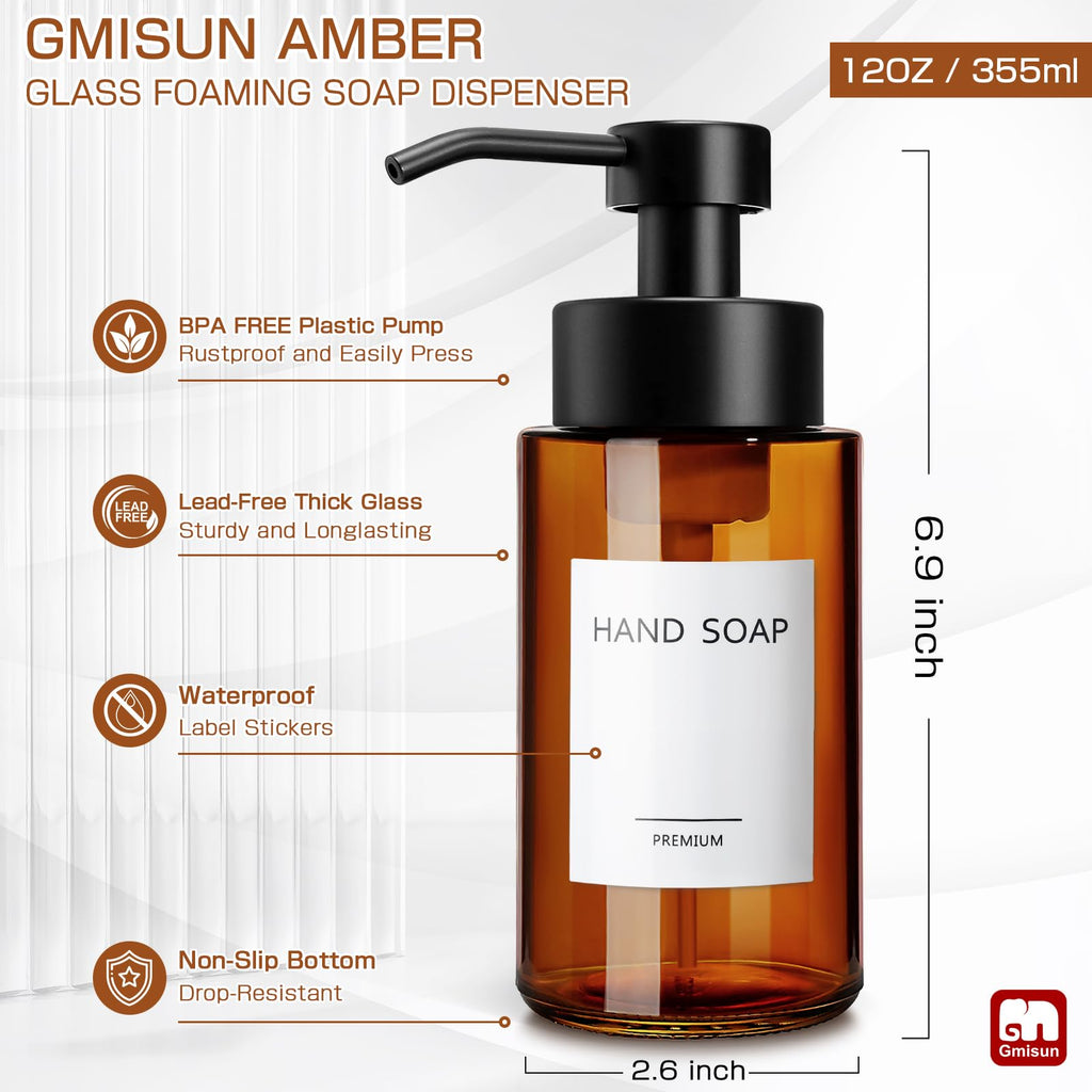 Glass Foaming Soap Dispenser (2 Count)