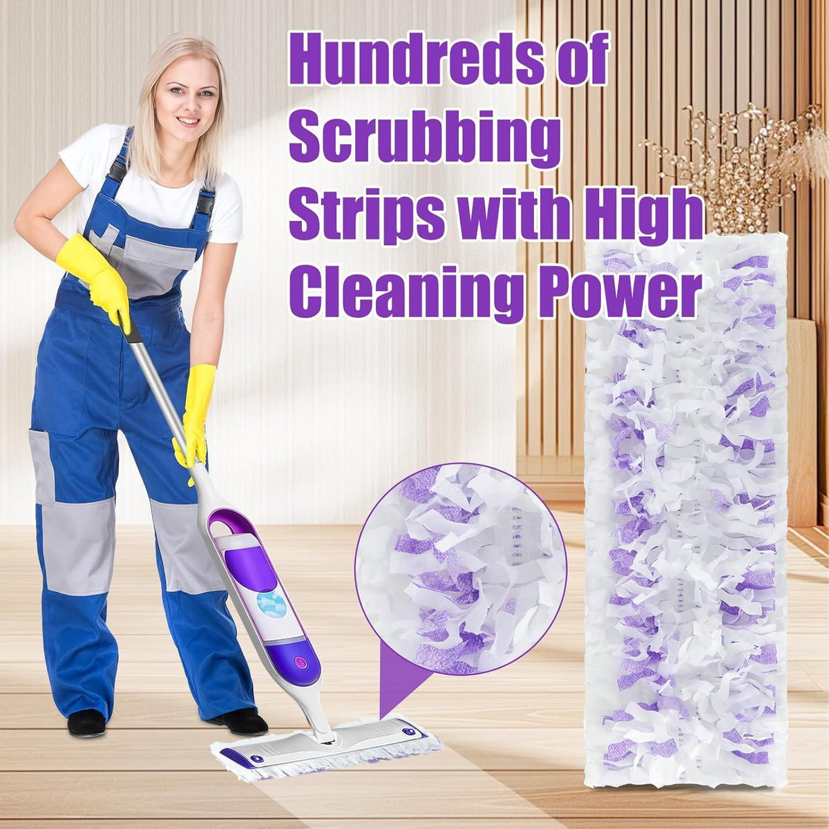 80 Pack Disposable Power Mop Refills for Swiffer Power Mop (80 Count)