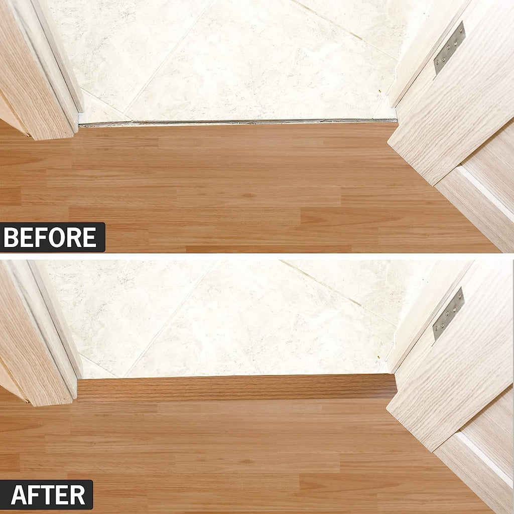 20Ft Floor Transition Strip Self Adhesive Vinyl Cover Floor Strip Flat Divider Transition Strip Wood Grain Design for Laminate Floor Gaps and Doorway Transitions