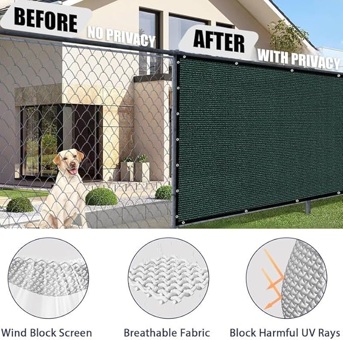Petgrow Fence Privacy Screen 3FT X 72FT– Heavy Duty (HDPE) Outdoor Shade Mesh Cloth, 90% Blockage Fencing Shade Net Cover for Garden, Backyard, Balcony & Swimming – UV Protection, Windproof