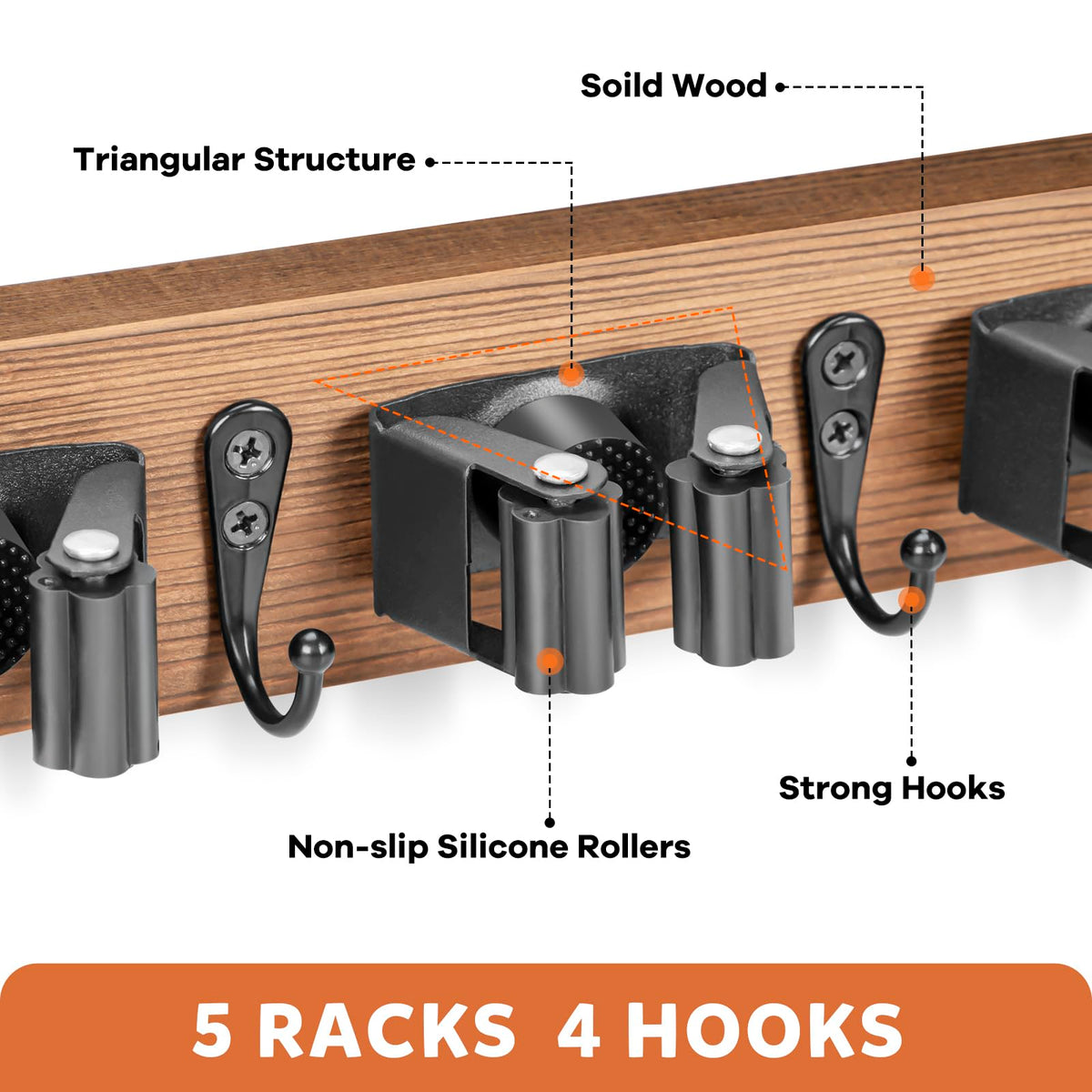 Broom Holder Wall Mount