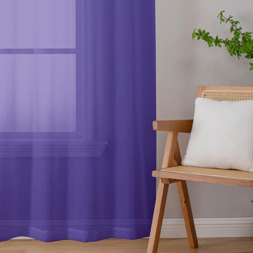 Purple Sheer Curtains 72 Inch Length 2 Panels (2 Count)