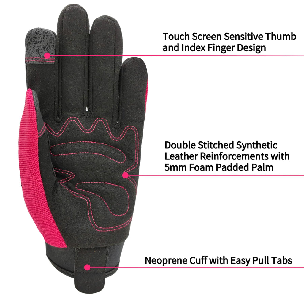 Women's Large Pink Work Gloves