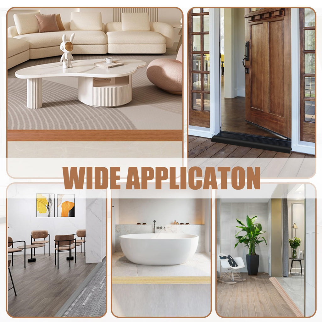 Floor Transition Strip Door Threshold 39" Floor Transition Reducer Trim on The Edges Threshold Strip Self Adhesive Suitable for Doorways