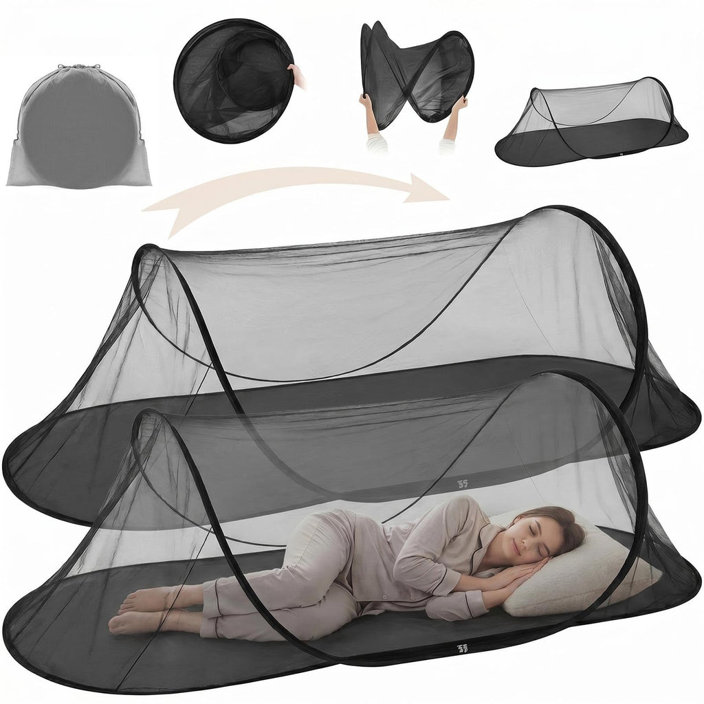 Vincreem Camping Mosquito Net - 2 Pcs, 78 * 31 * 22, Black