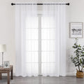 White Sheer Curtains 96 inches Long 2 Panels Set (2 Count)
