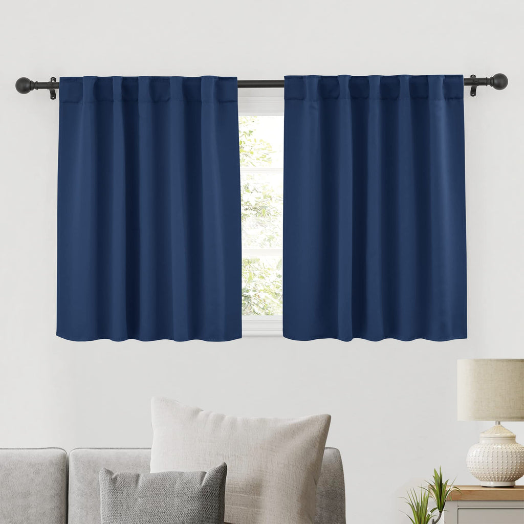 Small Window Curtains Blackout for Kitchen Bathroom Cafe RV Camper (2 Count)