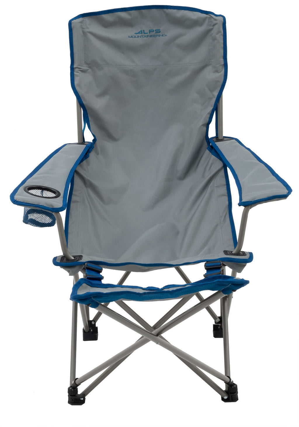ALPS Mountaineering Escape Lounge Camping Chairs for Adults with Footrest and Adjustable Armrests, Sturdy Steel Frame, Compact Foldable Design, and Carry Bag, Gray/Blue - New