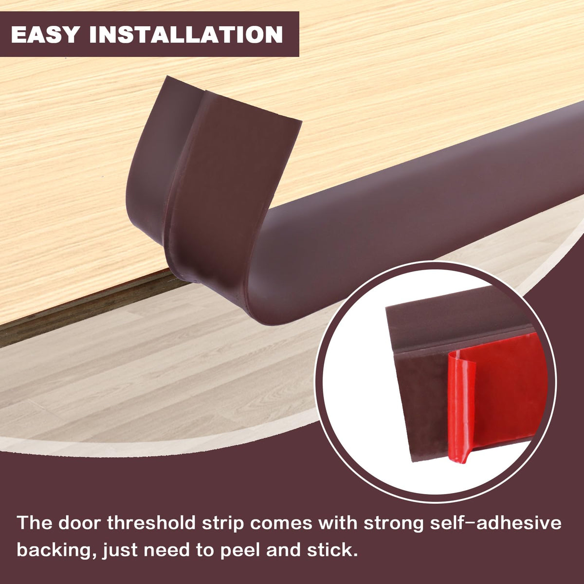 Vinyl Door Threshold Flooring Transition Strip Self Adhesive Carpet Edging Strip for Laminate Doorway Edge Threshold from 3